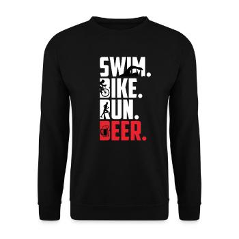 Swim Bike Run Beer Triathlete Gift Triathlon - Sweat-shirt Unisexe - noir - Devant - Alina (178cm) & Michal (187cm)