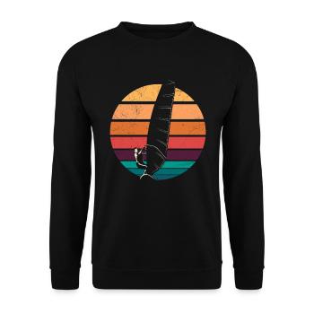Windsurfer cadeau Windsurf Retro Vintage - Sweat-shirt Unisexe - noir - Devant - Alina (178cm) & Michal (187cm)