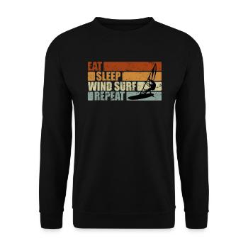 Eat Sleep Windsurf Repeat Cadeau windsurfer - Sweat-shirt Unisexe - noir - Devant - Alina (178cm) & Michal (187cm)