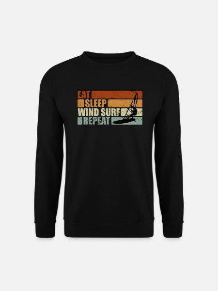 Eat Sleep Windsurf Repeat Cadeau windsurfer - Sweat-shirt Unisexe - noir