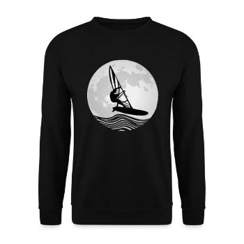 Windsurfer Silhouette Full Moon Moon Windsurfing - Unisex Sweatshirt - black - Front - Alina (178cm) & Michal (187cm)