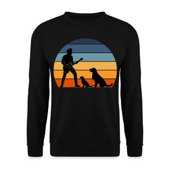 Guitar Player Pet Dog Animal Musician Bassist - Unisex Sweatshirt - black - Front - Alina (178cm) & Michal (187cm)
