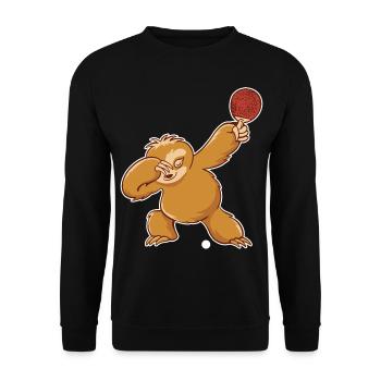 Tischtennis Outfit Damen Katze - Unisex Pullover - Schwarz - Vorne - Alina (178cm) & Michal (187cm)