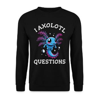 I axolotl questions - Unisex Sweatshirt - black - Front - Alina (178cm) & Michal (187cm)