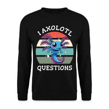 I axolotl questions - Unisex Sweatshirt - black - Front - Alina (178cm) & Michal (187cm)
