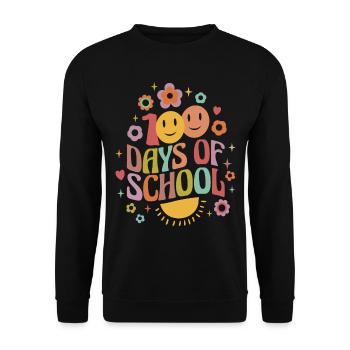 100 jours d’école - Sweat-shirt Unisexe - noir - Devant - Alina (178cm) & Michal (187cm)