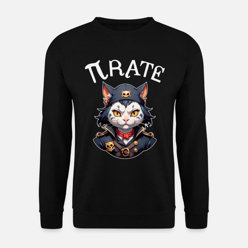 Pi day Pirate Cat - Unisex Sweatshirt - black