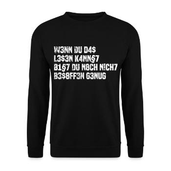 Wenn Du Das Lesen Kannst Witziger Party Spruch - Unisex Pullover - Schwarz - Vorne - Alina (178cm) & Michal (187cm)