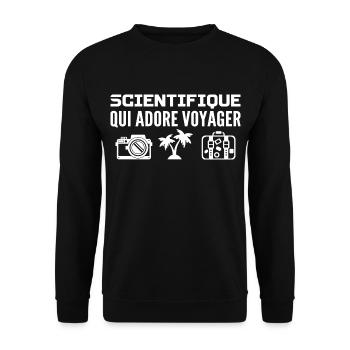 Travelers & Scientists: Passion & Discovery - Unisex Sweatshirt - black - Front - Alina (178cm) & Michal (187cm)