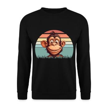 Affe - Unisex Pullover - Schwarz - Vorne - Alina (178cm) & Michal (187cm)
