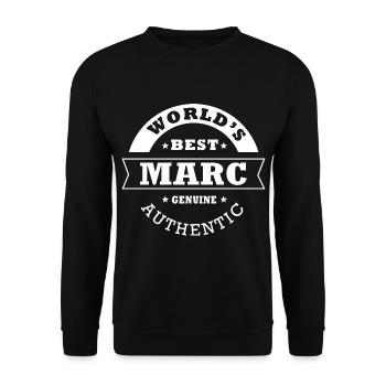 Marc world s best cadeau marc - Sweat-shirt Unisexe - noir - Devant - Alina (178cm) & Michal (187cm)