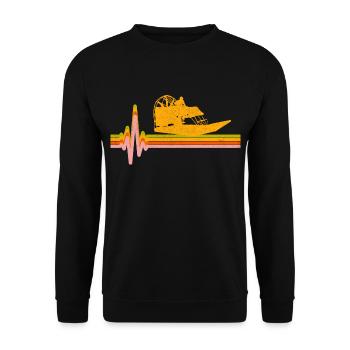 Airboat Fanboat Airboating Swamp Boat Heartbeat - Sweat-shirt Unisexe - noir - Devant - Alina (178cm) & Michal (187cm)