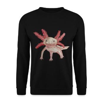 Design Axolotl Fan! L'animal parfait - Sweat-shirt Unisexe - noir - Devant - Alina (178cm) & Michal (187cm)