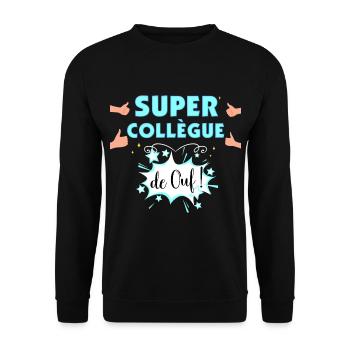 Super Collègue De Ouf Citation Homme Femme - Sweat-shirt Unisexe - noir - Devant - Alina (178cm) & Michal (187cm)