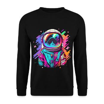 Kosmonaut Astronaut Raumanzug - Unisex Pullover - Schwarz - Vorne - Alina (178cm) & Michal (187cm)