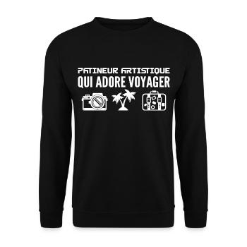 Voyageurs & Patineurs artistique : Passion & sport - Sweat-shirt Unisexe - noir - Devant - Alina (178cm) & Michal (187cm)