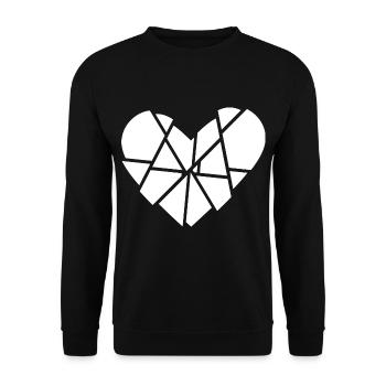 Heart Broken Shards Shards Anti Valentine's Day - Unisex Sweatshirt - black - Front - Alina (178cm) & Michal (187cm)