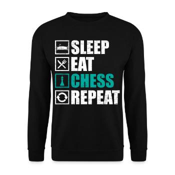 chess - Unisex Sweatshirt - black - Front - Alina (178cm) & Michal (187cm)