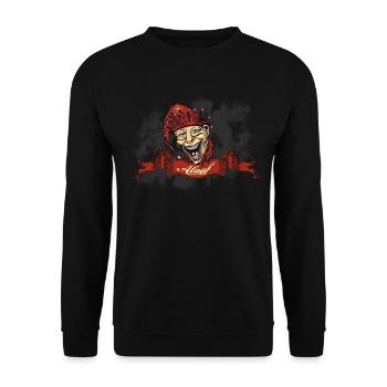 Faschings Alaaf Harlekin - Clown - Unisex Pullover - Schwarz - Vorne - Alina (178cm) & Michal (187cm)
