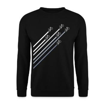Bicycles with stripes - Unisex Sweatshirt - black - Front - Alina (178cm) & Michal (187cm)