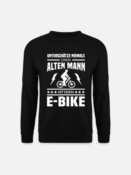 Alter Mann Ebike Rentner Fahrrad E-Bike - Unisex Pullover - Schwarz