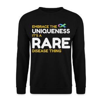 Une maladie rare unique en son genre : sensibiliser le public - Sweat-shirt Unisexe - noir - Devant - Alina (178cm) & Michal (187cm)
