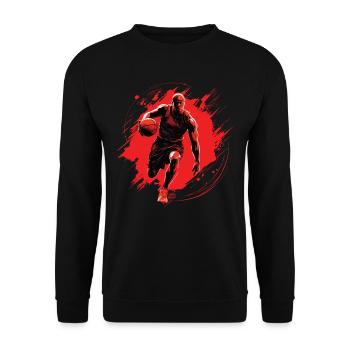 Basketball player on red background, drawing - Unisex Sweatshirt - black - Front - Alina (178cm) & Michal (187cm)