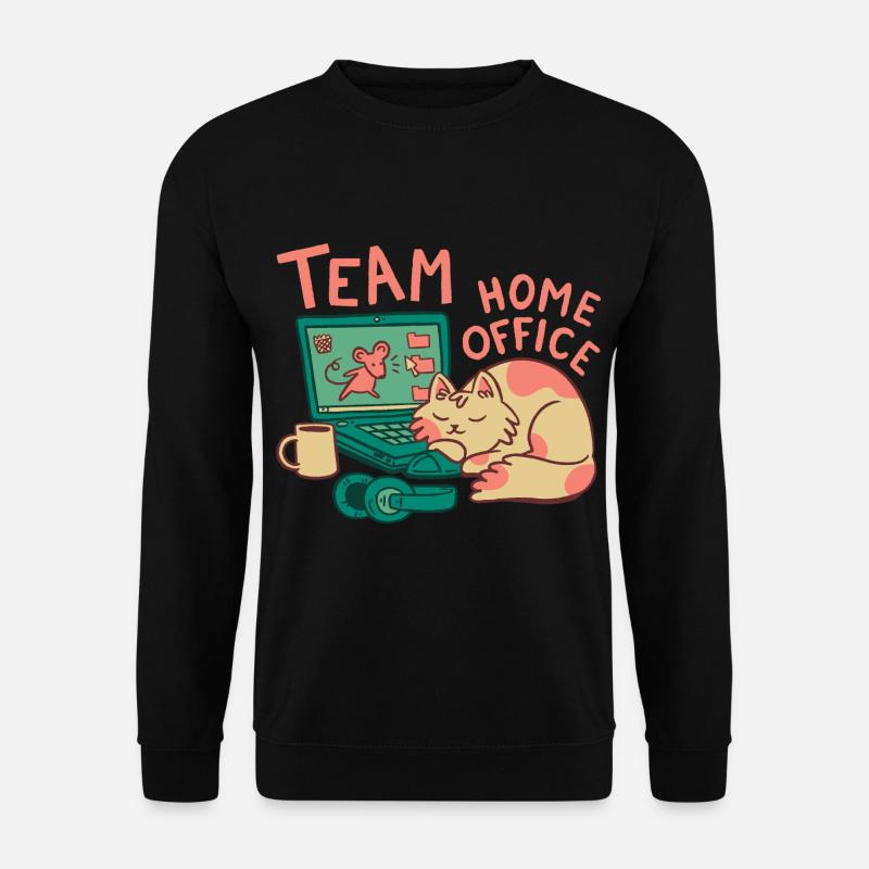Team Home Office Cat - Unisex Sweatshirt - black