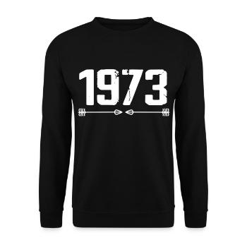 Born in 1973 Vintage 52 Years 53 Birthday Gift - Unisex Sweatshirt - black - Front - Alina (178cm) & Michal (187cm)