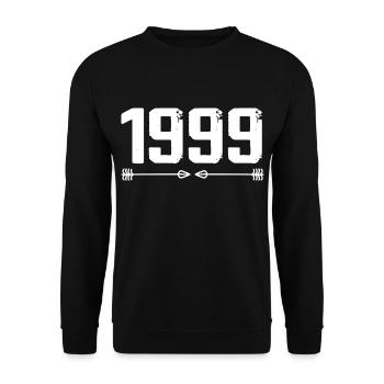 Born in 1999 Vintage 26 Year Old 27 Birthday Gift - Unisex Sweatshirt - black - Front - Alina (178cm) & Michal (187cm)