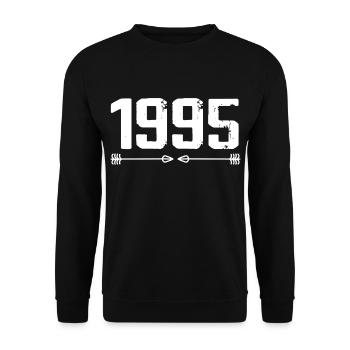 Né en 1995 Vintage 30 ans Cadeau d'anniversaire 31 - Sweat-shirt Unisexe - noir - Devant - Alina (178cm) & Michal (187cm)