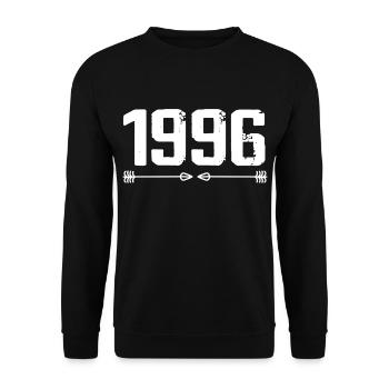 Né en 1996 Vintage 29 ans Cadeau d'anniversaire 30 - Sweat-shirt Unisexe - noir - Devant - Alina (178cm) & Michal (187cm)