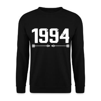 Born in 1994 Vintage 31 Year Old 32 Birthday Gift - Unisex Sweatshirt - black - Front - Alina (178cm) & Michal (187cm)