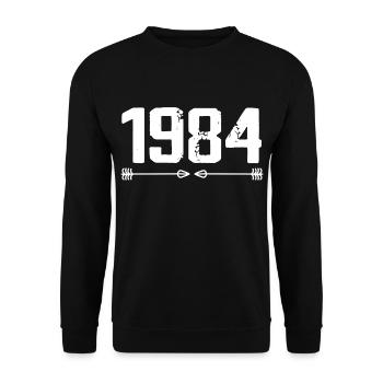 Born in 1984 Vintage 41 Year Old 42 Birthday Gift - Unisex Sweatshirt - black - Front - Alina (178cm) & Michal (187cm)
