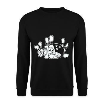 Bowling and bowling gift - Unisex Sweatshirt - black - Front - Alina (178cm) & Michal (187cm)
