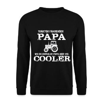 Traktor Papa Geschenk - Unisex Pullover - Schwarz - Vorne - Alina (178cm) & Michal (187cm)