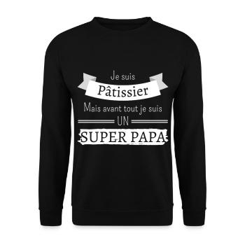 Je suis Pâtissier et je suis un super papa cadeau - Sweat-shirt Unisexe - noir - Devant - Alina (178cm) & Michal (187cm)