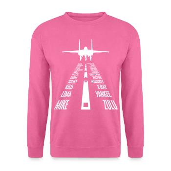 Flying F15 Eagle Pilot Landung Phonetic Landebahn - Unisex Pullover - Pink - Vorne