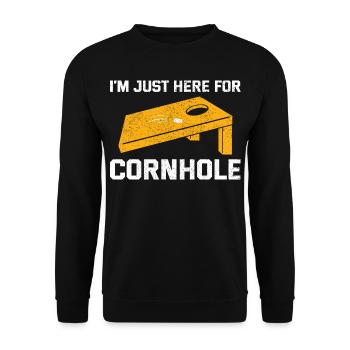 Cornhole Bean Bag Toss Outdoor Lawn Spiel lustig - Unisex Pullover - Schwarz - Vorne - Alina (178cm) & Michal (187cm)
