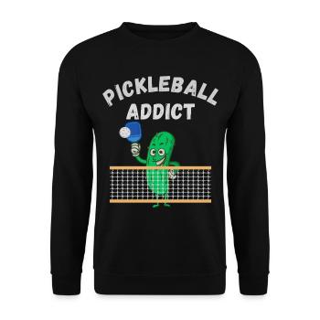 Pickleball Süchtig - Unisex Pullover - Schwarz - Vorne - Alina (178cm) & Michal (187cm)