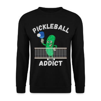 Pickleball Süchtig - Unisex Pullover - Schwarz - Vorne - Alina (178cm) & Michal (187cm)