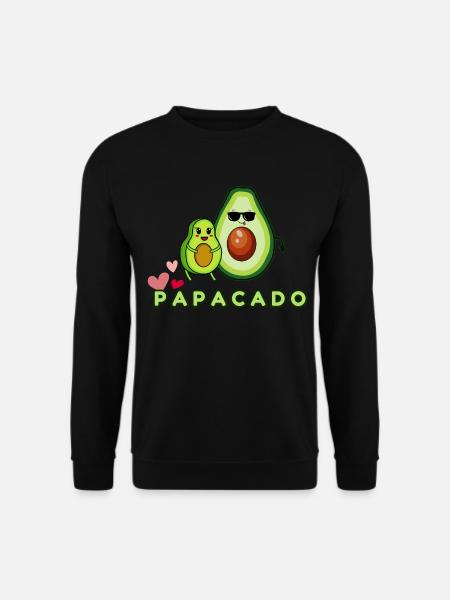 Lustiger Spruch Papacado Avocado - Unisex Pullover - Schwarz