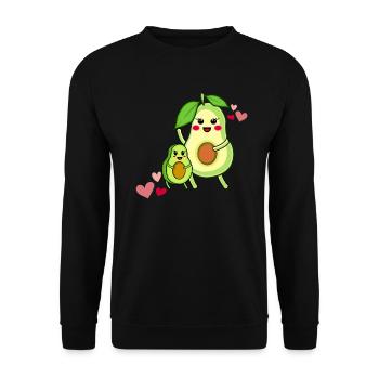 Avocado Familie Mamacado mit Kind - Unisex Pullover - Schwarz - Vorne - Alina (178cm) & Michal (187cm)