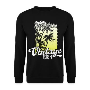 This legend was born in 1964 Birthday Retro - Unisex Sweatshirt - black - Front - Alina (178cm) & Michal (187cm)