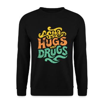 'Hugs not Drugs' - Unisex Sweatshirt - black - Front - Alina (178cm) & Michal (187cm)