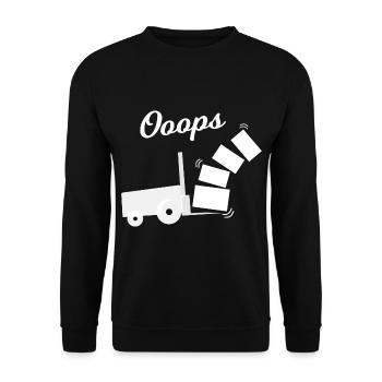 Shit happens - Unisex Sweatshirt - black - Front - Alina (178cm) & Michal (187cm)