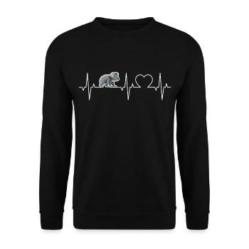 Koala Heartbeat Koalas ECG Koala Ours Coeur Koala - Sweat-shirt Unisexe - noir - Devant - Alina (178cm) & Michal (187cm)