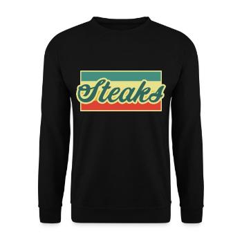 Steak - Unisex Pullover - Schwarz - Vorne - Alina (178cm) & Michal (187cm)