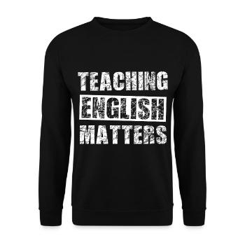 Der Englisch Lehrer - Unisex Pullover - Schwarz - Vorne - Alina (178cm) & Michal (187cm)