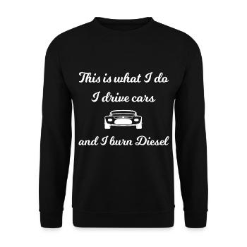 The diesel combustion cars - Unisex Sweatshirt - black - Front - Alina (178cm) & Michal (187cm)